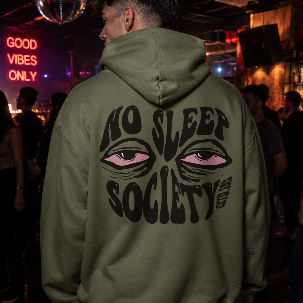 Unisex Hoodie - No sleep society (Back print)